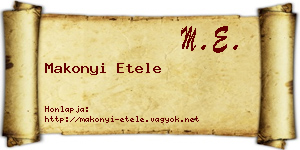 Makonyi Etele névjegykártya
